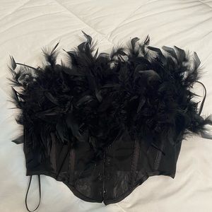 Feathered corset top
